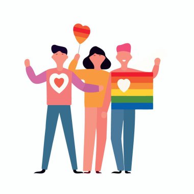 Igbt gurur günü ve ay gay geçit töreni minimalist vektör illüstrasyonu
