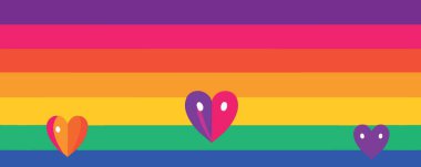 Igbt gurur günü ve ay gökkuşağı arkaplan minimalist vektör çizimi