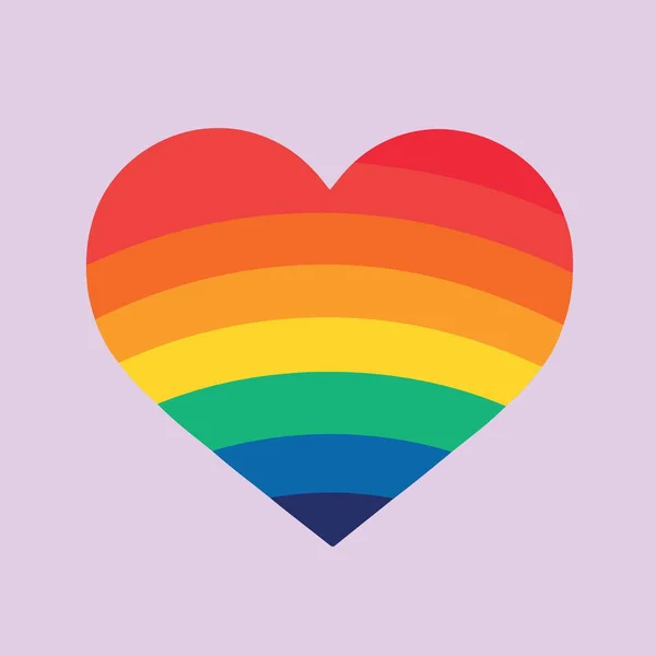 Υπερηφάνεια Ημέρα Μήνας Καρδιά Lgbt Χρώματα Ουράνιο Τόξο Μινιμαλιστική Διανυσματική — Διανυσματικό Αρχείο