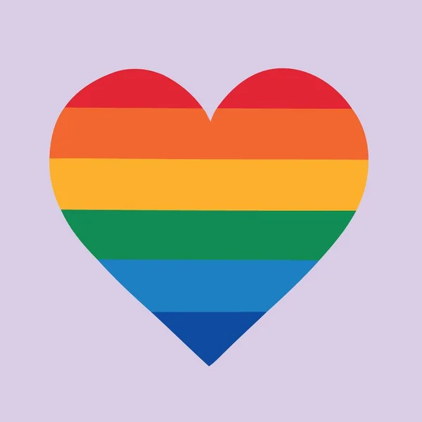 Υπερηφάνεια Ημέρα Μήνας Καρδιά Lgbt Χρώματα Ουράνιο Τόξο Μινιμαλιστική Διανυσματική — Διανυσματικό Αρχείο