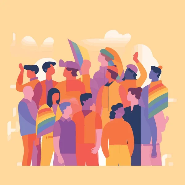 Lgbt Orgullo Día Mes Gay Desfile Minimalista Vector Ilustración — Archivo Imágenes Vectoriales
