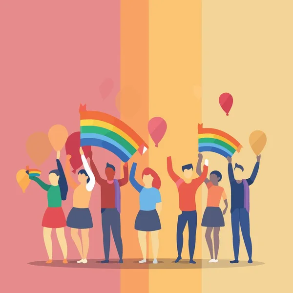 Lgbt Orgulho Dia Mês Gay Desfile Minimalista Vetor Ilustração — Vetor de Stock