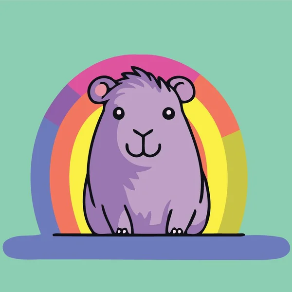 Igbt Dumy Dzień Miesiąc Capybara Tęczy Minimalistyczny Wektor Ilustracji — Wektor stockowy