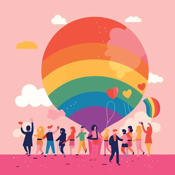 Lgbt Orgulho Dia Mês Gay Desfile Minimalista Vetor Ilustração — Vetor de Stock