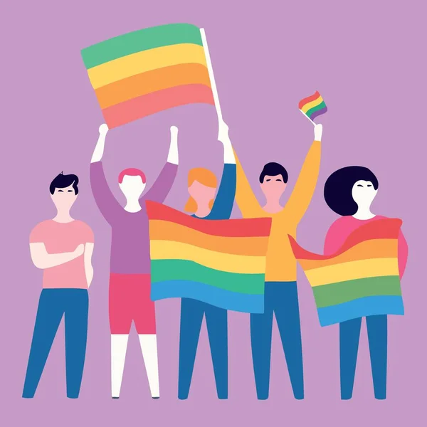 Lgbt Orgulho Dia Mês Gay Desfile Minimalista Vetor Ilustração —  Vetores de Stock