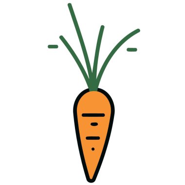 sebze yemeği havuç minimalist vektör çizimi