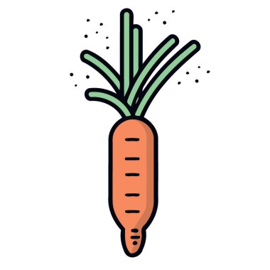 sebze yemeği havuç minimalist vektör çizimi