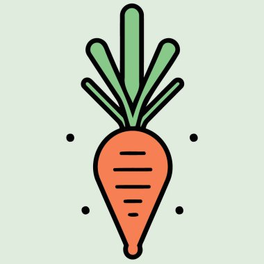 sebze yemeği havuç minimalist vektör çizimi