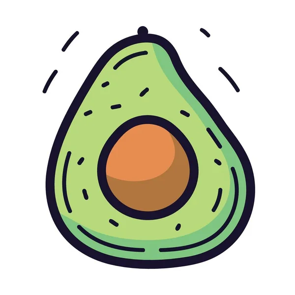 Cut Half Avocado Fruit Vector Minimalist Illustration — Stock Vector