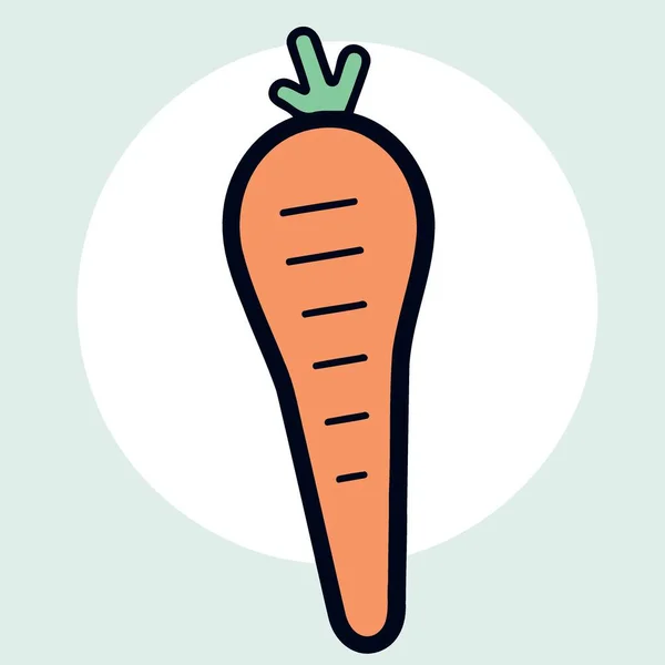 Vegetable Food Carrot Minimalist Vector Illustration — Stock Vector