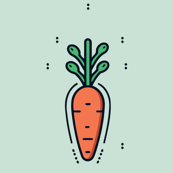 Vegetable Food Carrot Minimalist Vector Illustration — Stock Vector