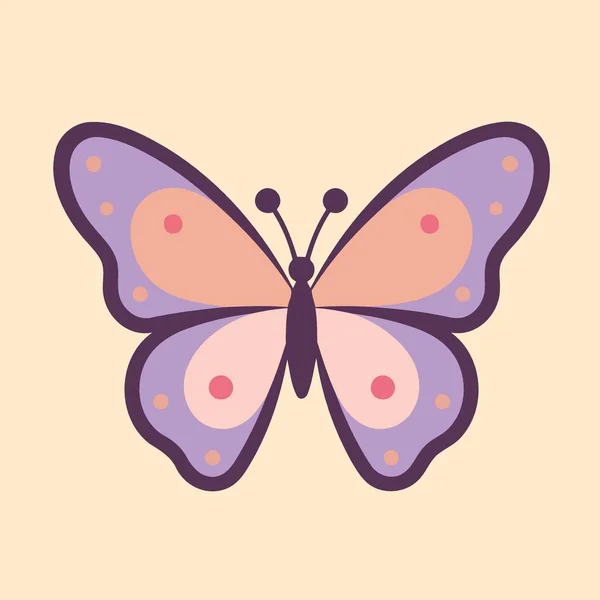 Illustration Vectorielle Minimaliste Papillon Papillon Nuit Coloré — Image vectorielle