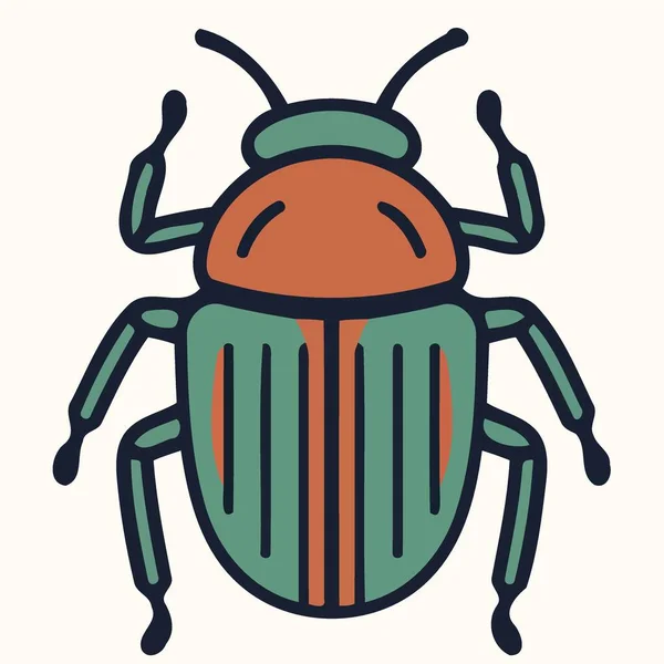 Insektensymbol Oder Logo Gliederfüßer Wirbellose Käfer Vektor Illustration Minimalistisch — Stockvektor