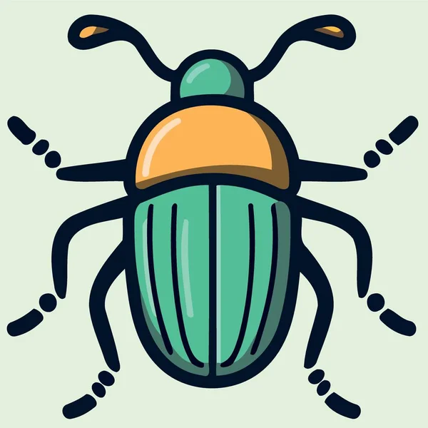Icône Insecte Logo Arthropode Invertébré Coléoptère Vecteur Illustration Minimaliste — Image vectorielle