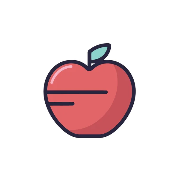 Red Apple Icon Logo Minimalist Vector Illustration — Stock Vector