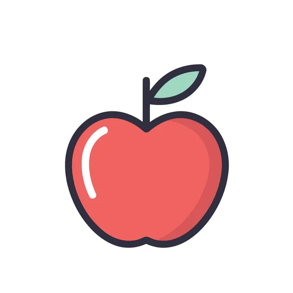 Icône Logo Pomme Rouge Illustration Vectorielle Minimaliste — Image vectorielle