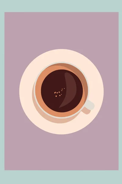 Kaffeetasse Der Draufsicht Minimalistische Vektorillustration — Stockvektor