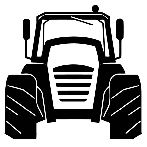 Veículo Tractor Vista Frontal Ilustração Vetorial Minimalista — Vetor de Stock