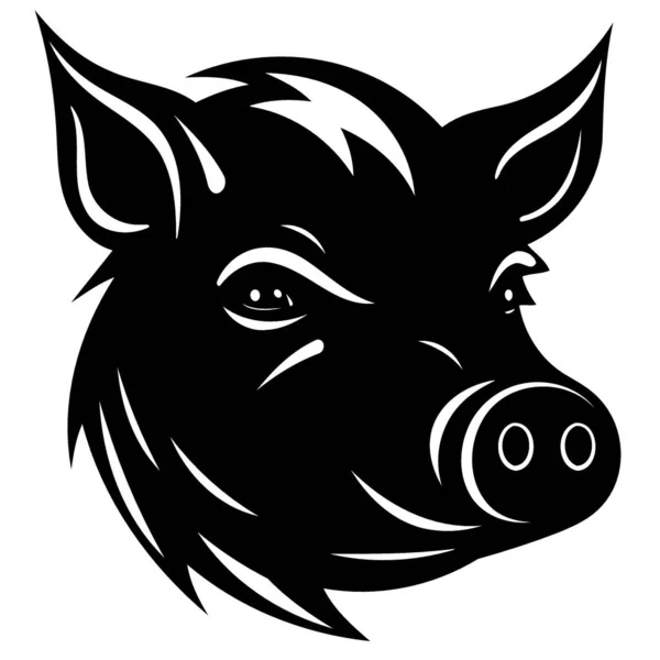 Pig Farm Animal Farm Mammal Head Isolated Vector Illustration — Vetor de Stock