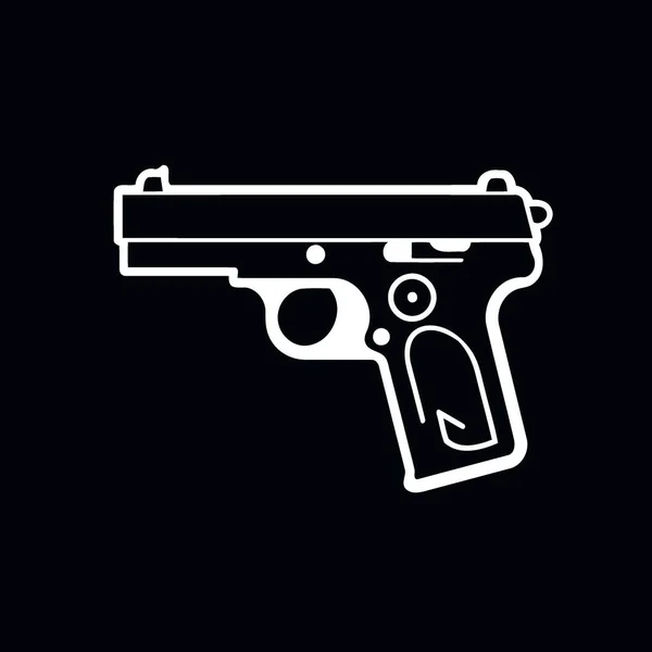 Pistola Corta Minimalista Illustrazione Vettoriale — Vettoriale Stock