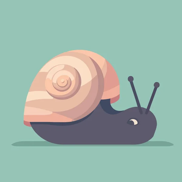 Illustration Vectorielle Minimaliste Escargot Invertébré Animal — Image vectorielle