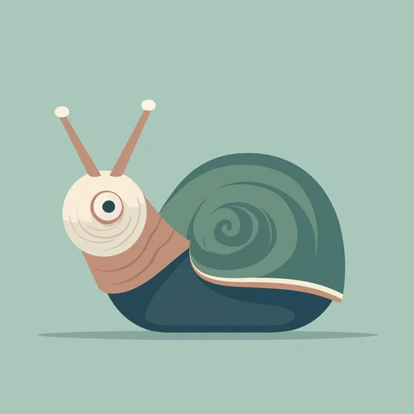 Illustration Vectorielle Minimaliste Escargot Invertébré Animal — Image vectorielle