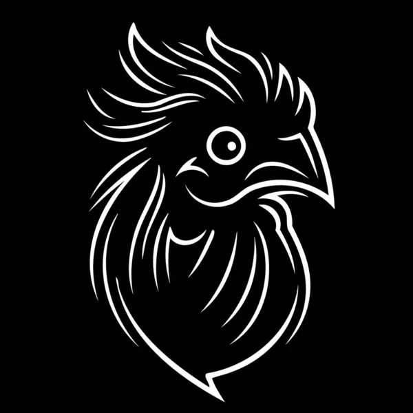 Kurczak Ptak Zwierzę Głowa Minimalistyczny Wektor Ilustracja — Wektor stockowy