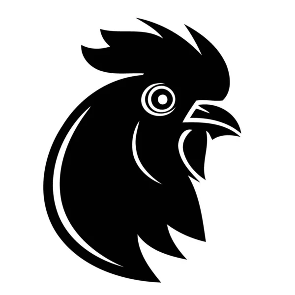 Μινιμαλιστική Διανυσματική Απεικόνιση Κεφαλής Πτηνού Κοτόπουλου — Διανυσματικό Αρχείο