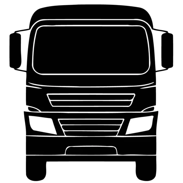 Moderno Camión Vista Frontal Minimalista Vector Ilustración — Archivo Imágenes Vectoriales