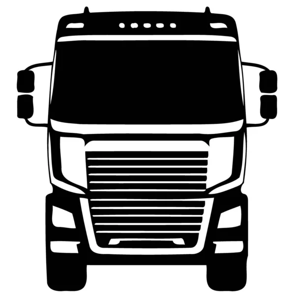 Ilustração Moderna Vetor Minimalista Visão Frontal Caminhão —  Vetores de Stock