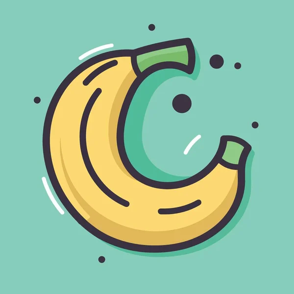 Gelbe Bananenfrucht Isolierte Minimalistische Vektorillustration — Stockvektor