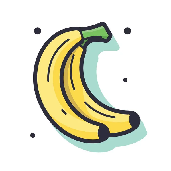 Fruta Amarilla Plátano Aislado Vector Minimalista Ilustración — Vector de stock