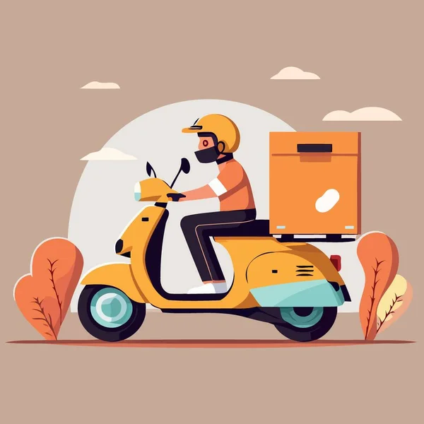 Человек Рулем Мотоцикла Минималистская Векторная Иллюстрация — стоковый вектор