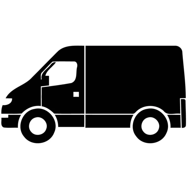 Servicio Entrega Simple Van Vehículo Ilustración Vectorial Minimalista — Vector de stock