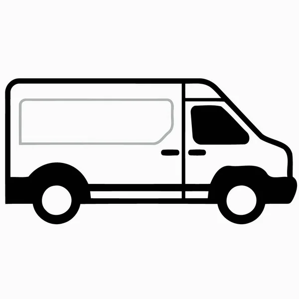 Einfache Lieferservice Van Fahrzeug Minimalistischen Vektor Illustration — Stockvektor