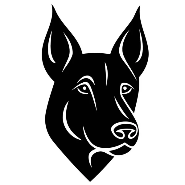 Cão Doméstico Animal Cabeça Minimalista Vetor Ilustração — Vetor de Stock