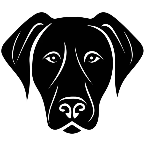 Cão Doméstico Animal Cabeça Minimalista Vetor Ilustração —  Vetores de Stock