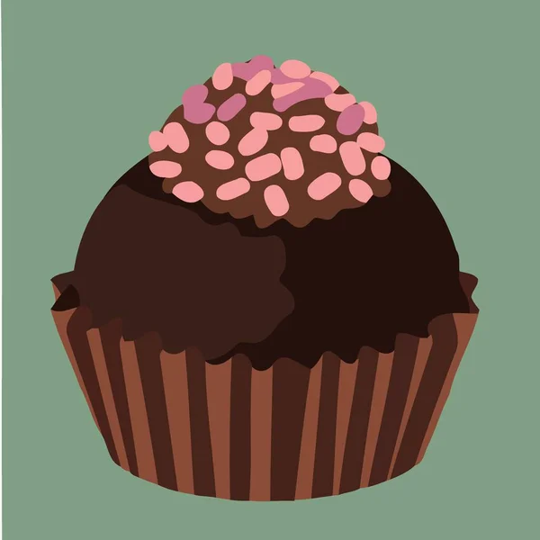Bonbons Chocolat Brésilien Appelé Brigadeiro Illustration Vectorielle Minimaliste — Image vectorielle