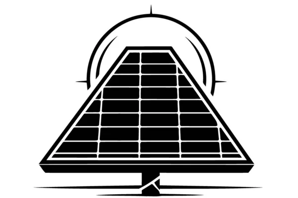 Paneles Energía Solar Ilustración Vectorial Minimalista Conceptual — Vector de stock