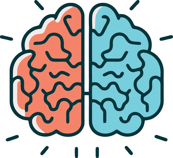 Barva Lidský Mozek Logo Minimalistické Vektorové Ilustrace — Stockový vektor