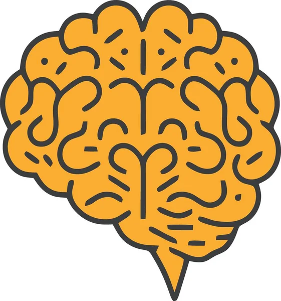 Kolor Ludzki Mózg Logo Minimalistyczny Wektor Ilustracja — Wektor stockowy