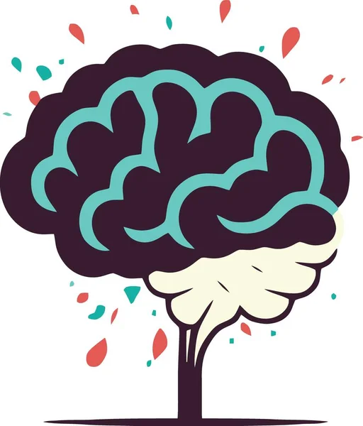 Kolor Ludzki Mózg Logo Minimalistyczny Wektor Ilustracja — Wektor stockowy