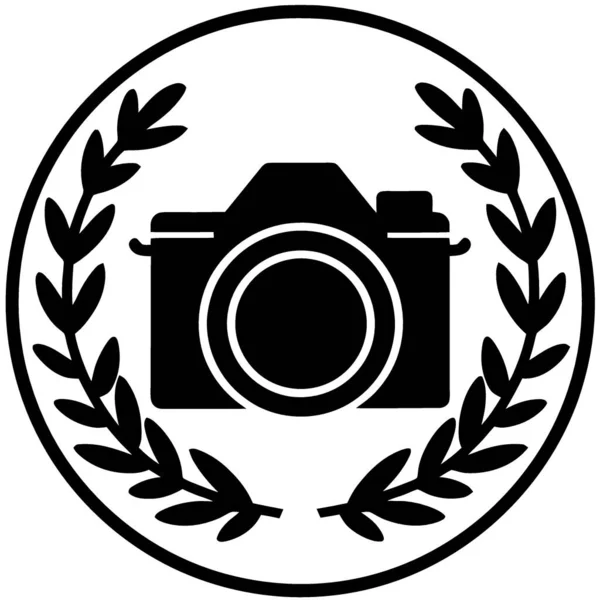 Modern Fotoğraf Makinesi Nesnesi Logosu Minimalist Vektör Illüstrasyonu — Stok Vektör