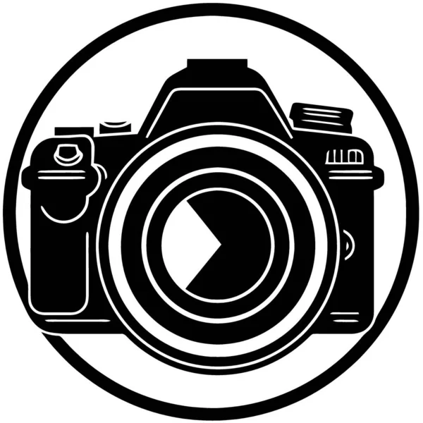 Modern Fotoğraf Makinesi Nesnesi Logosu Minimalist Vektör Illüstrasyonu — Stok Vektör