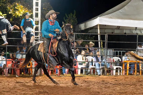 Itaja Goiás Brasil 2023 Evento Rodeio Modalidade Equitação Chamada Cutiano — Fotografia de Stock