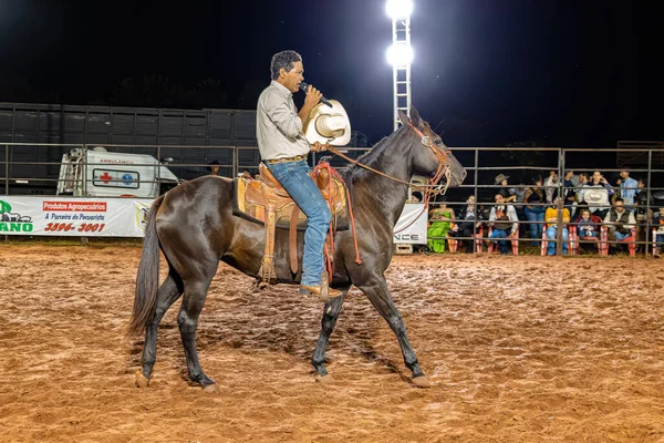 Itaja Goias Brazil 2023 Opening Riding Rodeo Event Arena Night — Stock Photo, Image