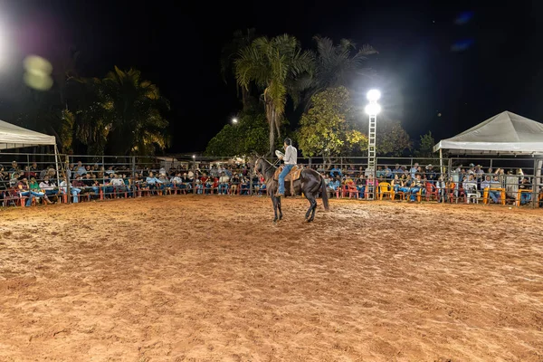 Itaja Goias Brazil 2023 Opening Riding Rodeo Event Arena Night — Stock Photo, Image
