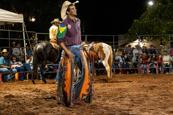 Itaja Goias Brazil 2023 Rodeo Event Horse Ride Moality Під — стокове фото
