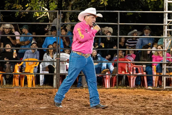 Itaja Goias Brazil 2023 Cowboy Adult Rodeo Arena Night — 图库照片