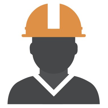 Avatar İnşa Edicisi İşçi Simgesi Minimalist Vektör İllüstrasyonu